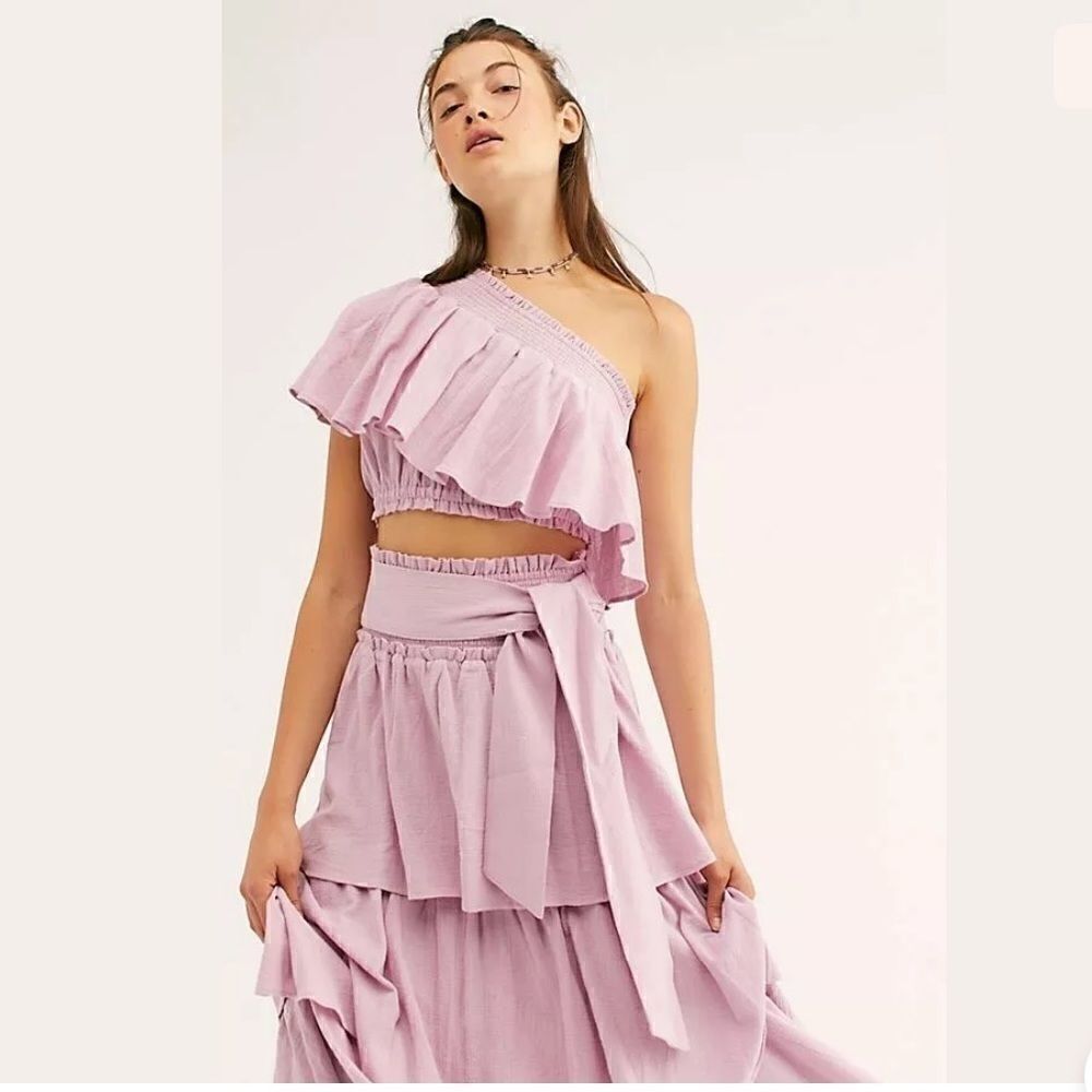 🆕FREE PEOPLE GO FOR DRAMA SET TOP & MIDI SKIRT - Picture 3 of 3